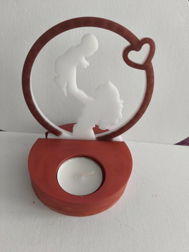 STOJAN NA ČAJOVOU SVÍČKU MOTIV MATKA A DÍTĚ